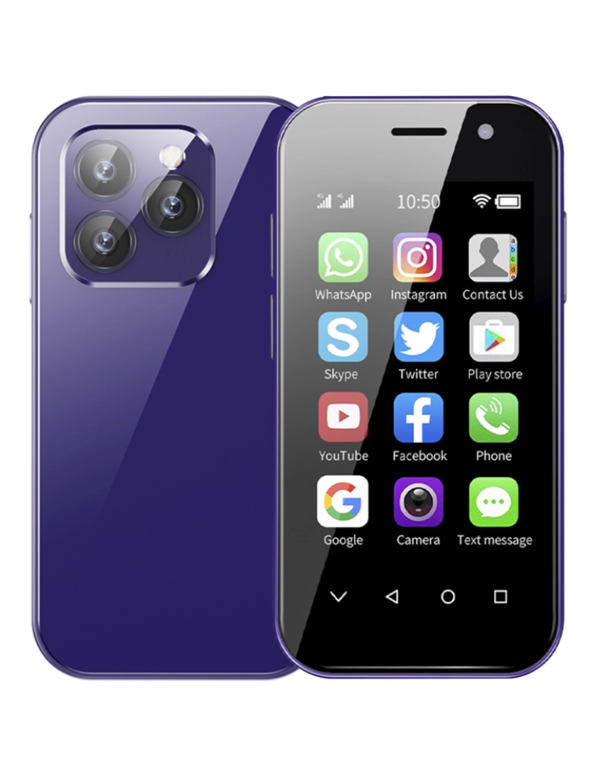 imagem de DAM Smartphone  Mini 14 PRO 4G, Android 9.0, 3 GB de RAM + 64 GB. Tela de 3''. Cartão SIM duplo. 4,7x1,2x9,4cm. Cor roxo7