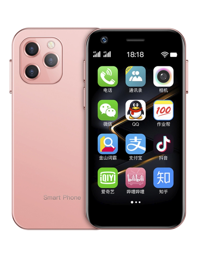 imagem de DAM Smartphone  Mini XS12 4G, Android, 2 GB de RAM + 16 GB. Tela de 3''. Cartão SIM duplo. 4,5x1,1x8,9 cm. Cor rosa7