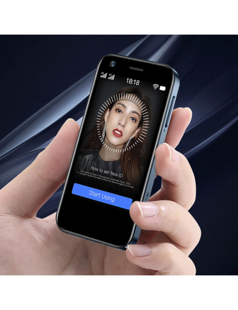 imagem de DAM Smartphone  Mini XS12 4G, Android, 2 GB de RAM + 16 GB. Tela de 3''. Cartão SIM duplo. 4,5x1,1x8,9 cm. Cor: Azul Escuro4