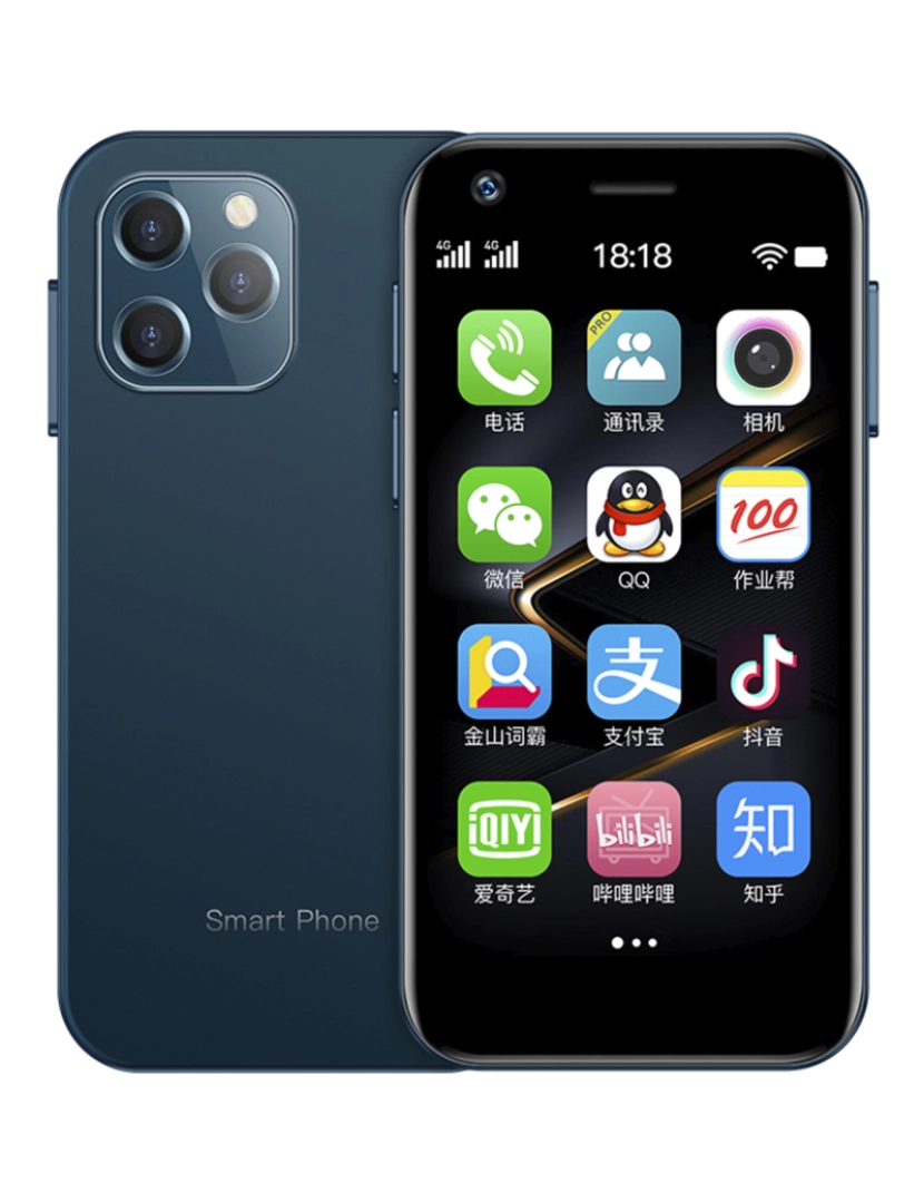 imagem de DAM Smartphone  Mini XS12 4G, Android, 4 GB de RAM + 64 GB. Tela de 3''. Cartão SIM duplo. 4,5x1,1x8,9 cm. Cor: Azul Escuro7