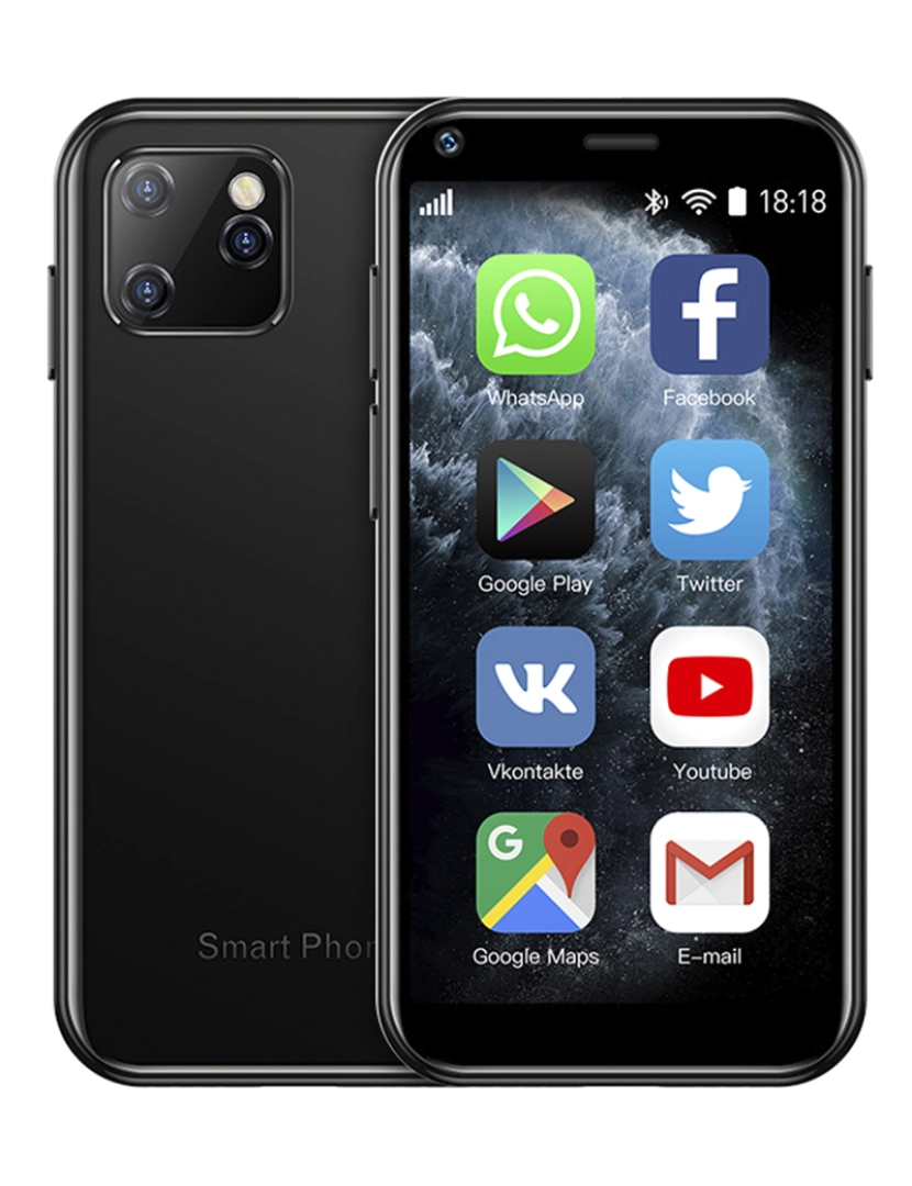 imagem de DAM Smartphone  Mini XS11 3G, Android, 1 GB de RAM + 8 GB. Tela de 2,5''. Cartão SIM duplo. 4,3x0,9x8,5 cm. Cor preta1