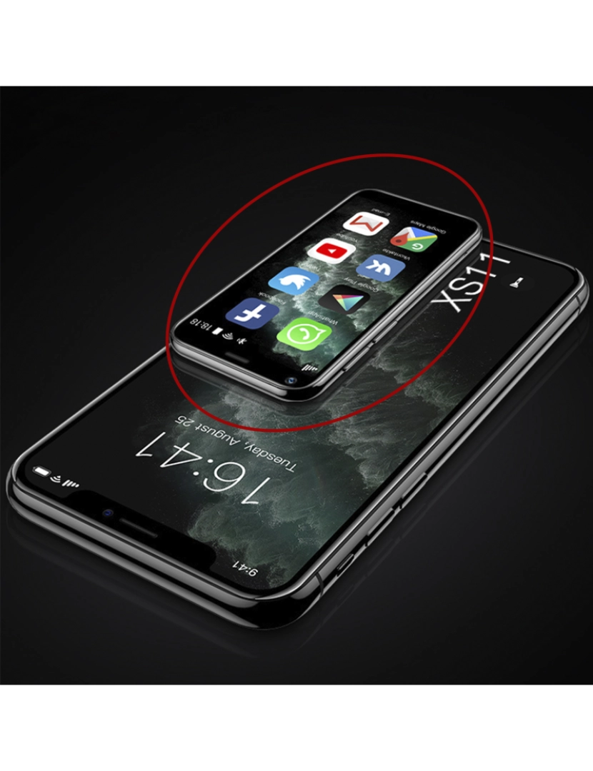 imagem de DAM Smartphone  Mini XS11 3G, Android, 1 GB de RAM + 8 GB. Tela de 2,5''. Cartão SIM duplo. 4,3x0,9x8,5 cm. Cor preta5