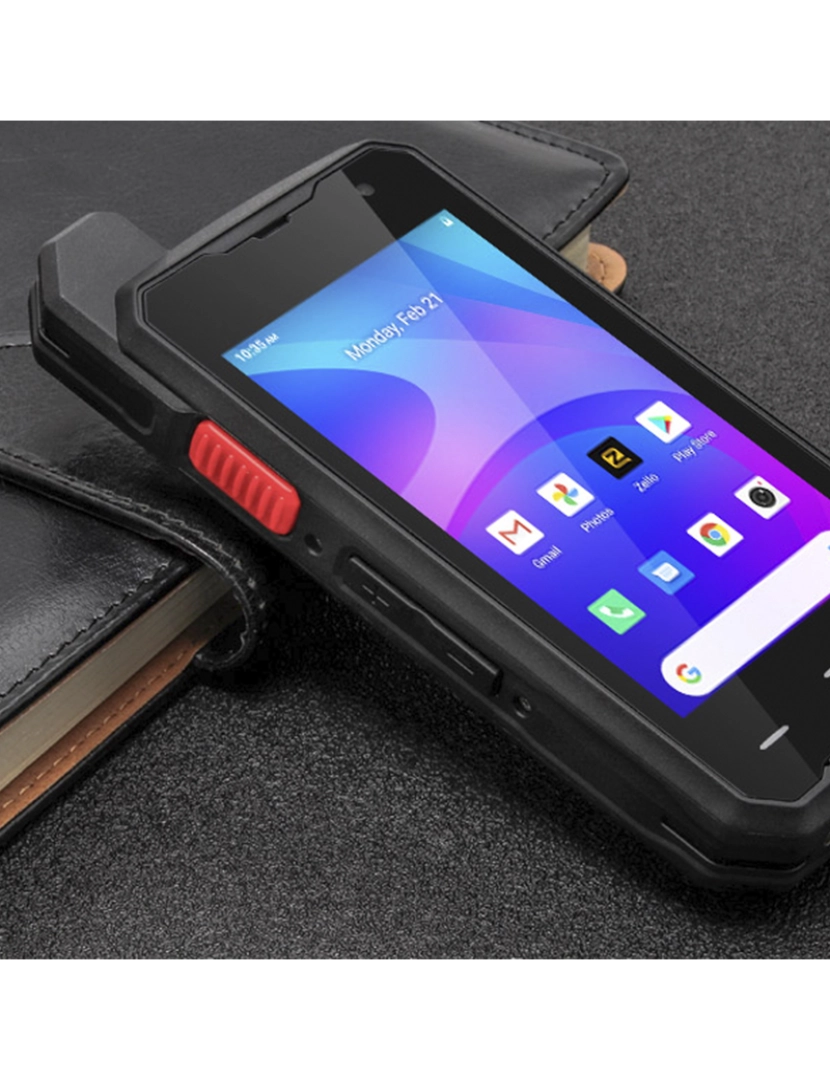 imagem de DAM Smartphone robusto  F101 4G, Android 10, 2 GB de RAM + 16 GB. Tela de 4''. 13mpx + 5mpx. GPS. Função walkie POC. Antena amplificadora. Alto-falante classe K. 7x2,3x13,5 Cm. Cor preta4