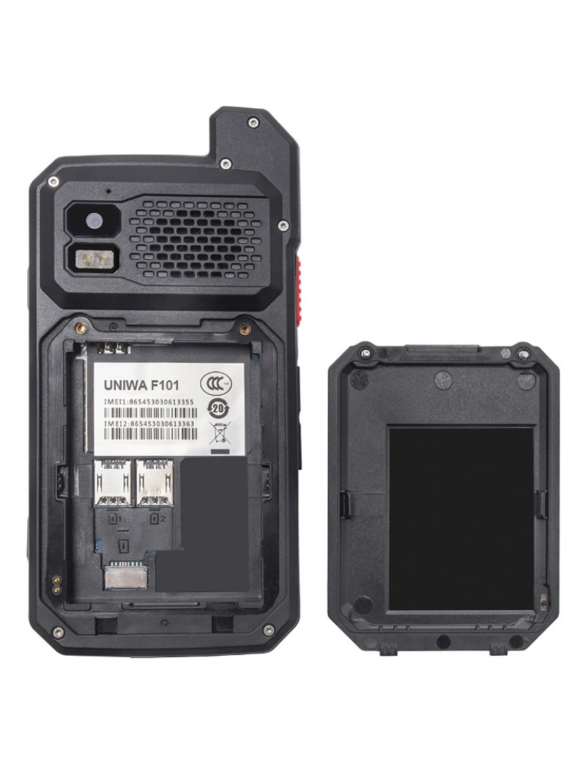 imagem de DAM Smartphone robusto  F101 4G, Android 10, 2 GB de RAM + 16 GB. Tela de 4''. 13mpx + 5mpx. GPS. Função walkie POC. Antena amplificadora. Alto-falante classe K. 7x2,3x13,5 Cm. Cor preta6