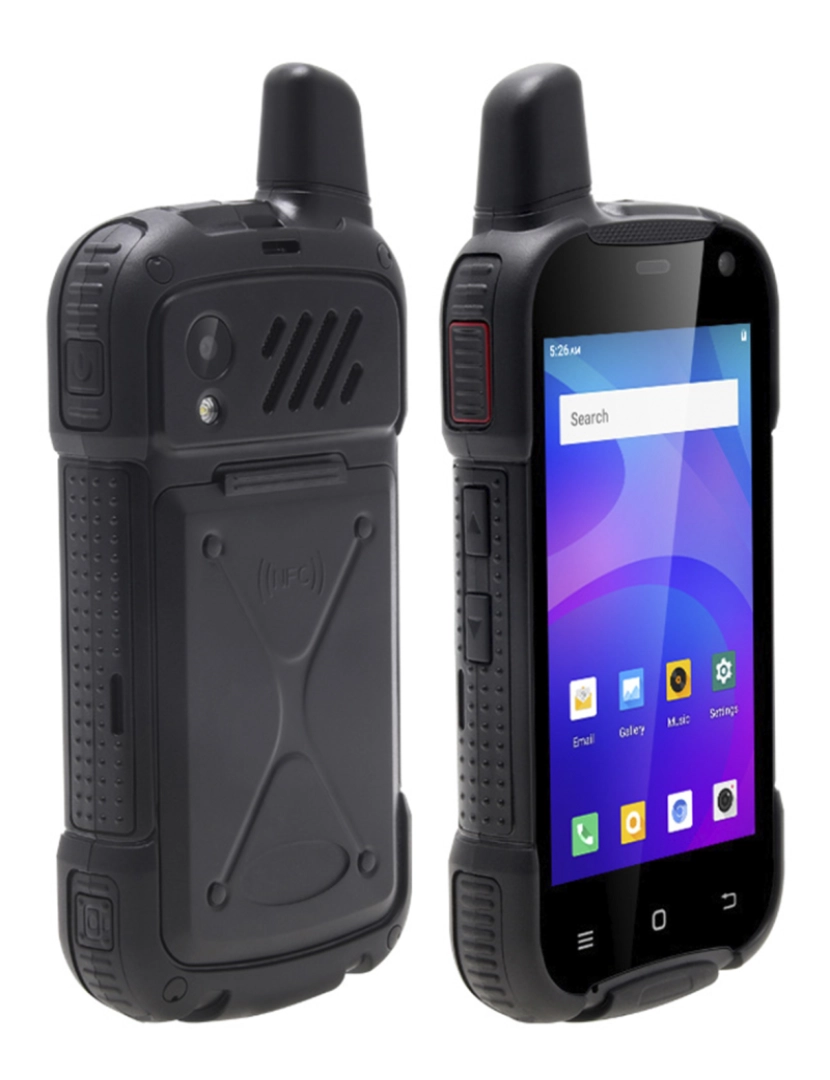 DAM - DAM Smartphone robusto  F100 4G, Android 10, 2 GB de RAM + 16 GB. Tela de 4''. 8mpx + 5mpx. GPS. Com Zello Walkie Talkie. Alto-falante de 2W. Antena amplificadora. 7x2,1x13,5cm. Cor preta