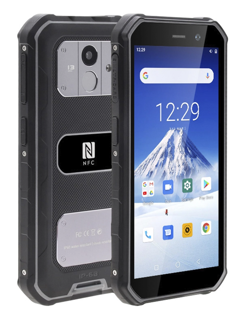 DAM - DAM Smartphone robusto  F963 4G, Android 10, 3 GB de RAM + 32 GB. Tela de 5,5''. 13mpx + 8mpx. GPS. GPS IP68. NÍVEL DE PROVA IP68.3 (Anti-queda, Poeira, Água), Função POC, ALTO-FALANTE 0,8W. 7,7x1,4x15,5 cm. Cor preta