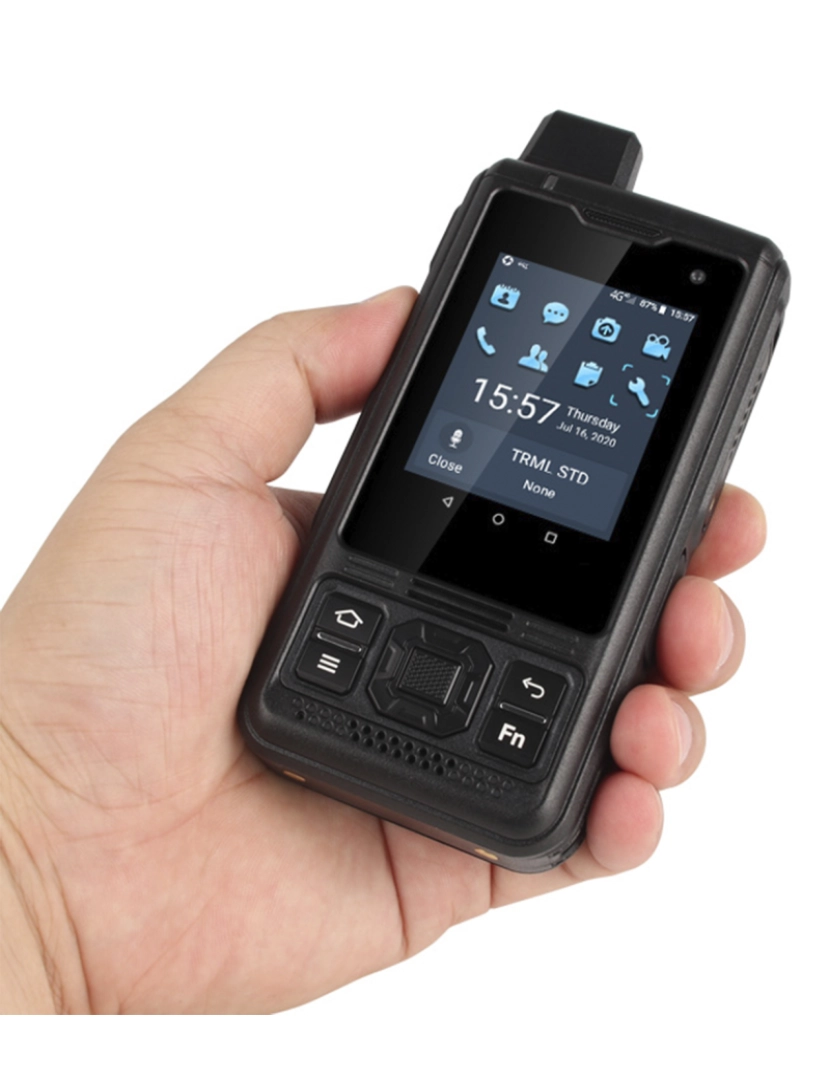 imagem de DAM Smartphone robusto  B8000 4G, Android 8.1, 1 GB de RAM + 8 GB. Tela de 2,4''. 5mpx + 2mpx. GPS. NÍVEL DE PROVA IP68 3 (Anti-queda, Poeira, Água) Alto-falante de 2W. Função POC compatível com Zello Walkie Talkie. 16x6x9,5cm. Cor preta2