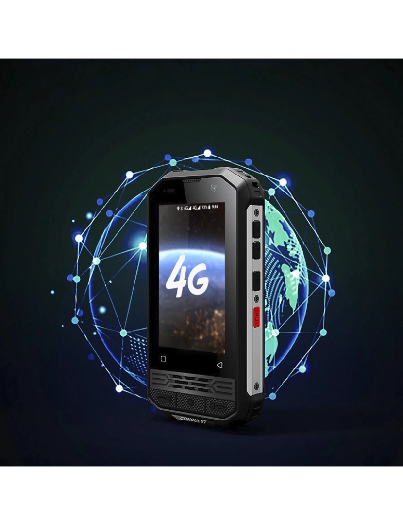 imagem de DAM  Mini Smartphone Robusto F2 + 4G, Android 12, 6 GB de RAM + 128 GB. Tela de 3''. 16mpx + 8mpx. GPS. NÍVEL DE PROVA IP68 3 (Anti-queda, Poeira, Água). Zello Walkie Talkie. 5,9x2,2x11,8 cm. Cor preta5