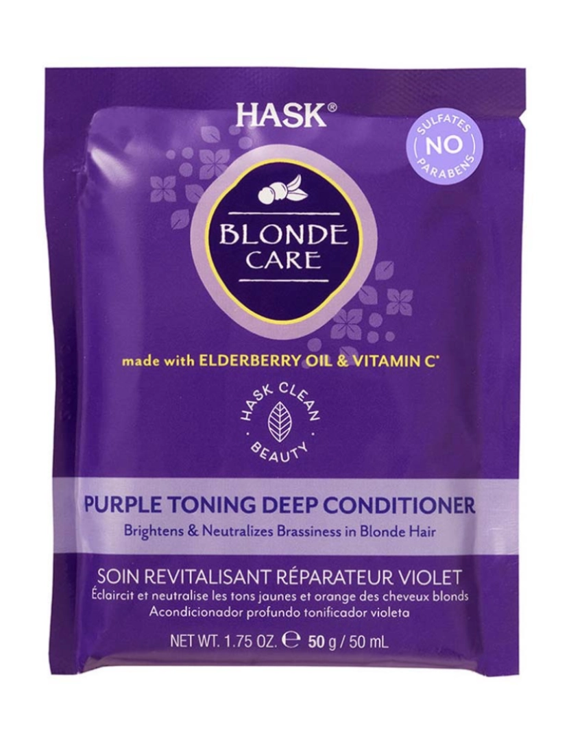 Hask - Blonde Care Purple Toning Deep Conditioner 50 Gr
