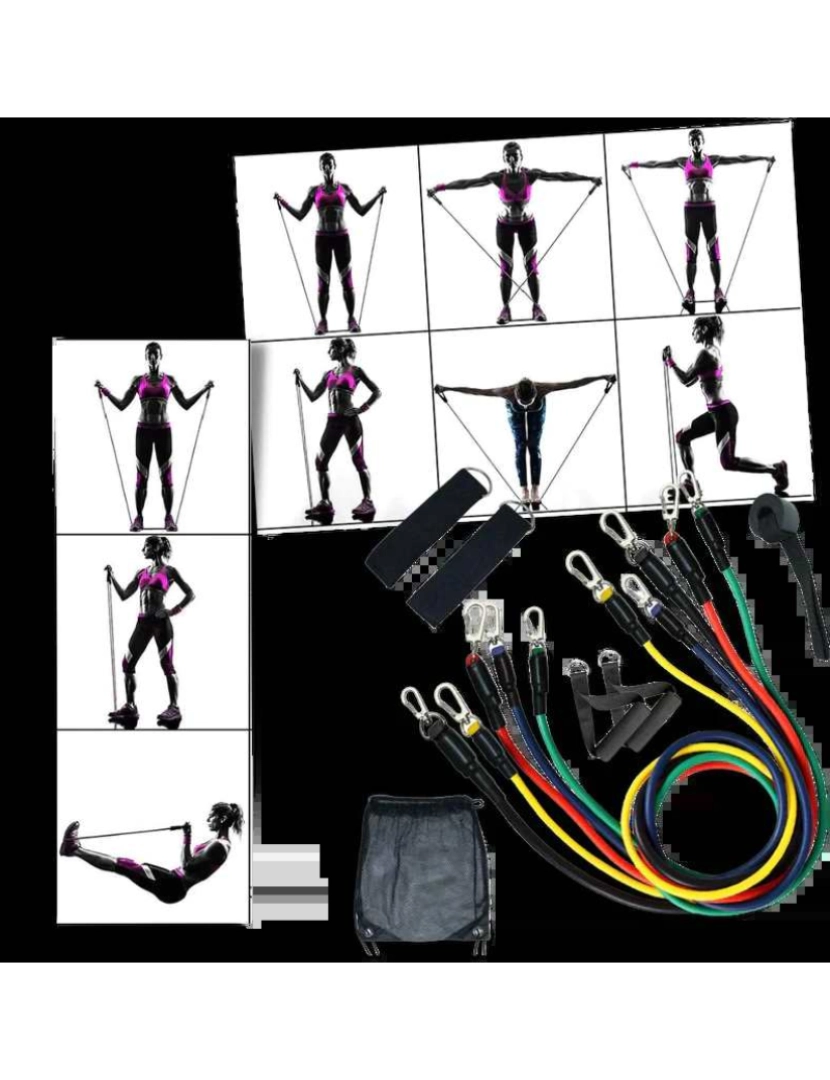 imagem de Kit completo de elásticos de resistência para exercício (11 peças)2
