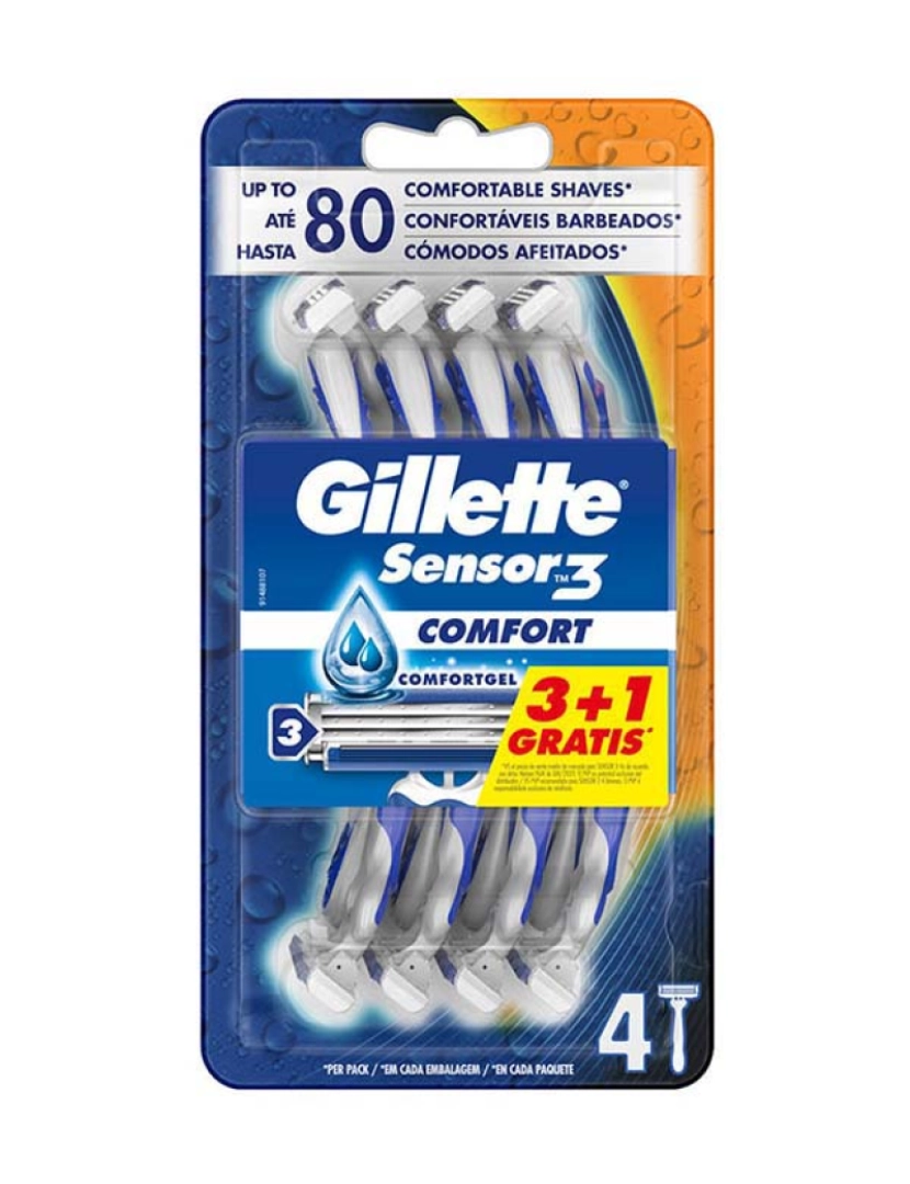 Gillette - SENSOR3 COMFORT cuchilla afeitar desechable 4 u