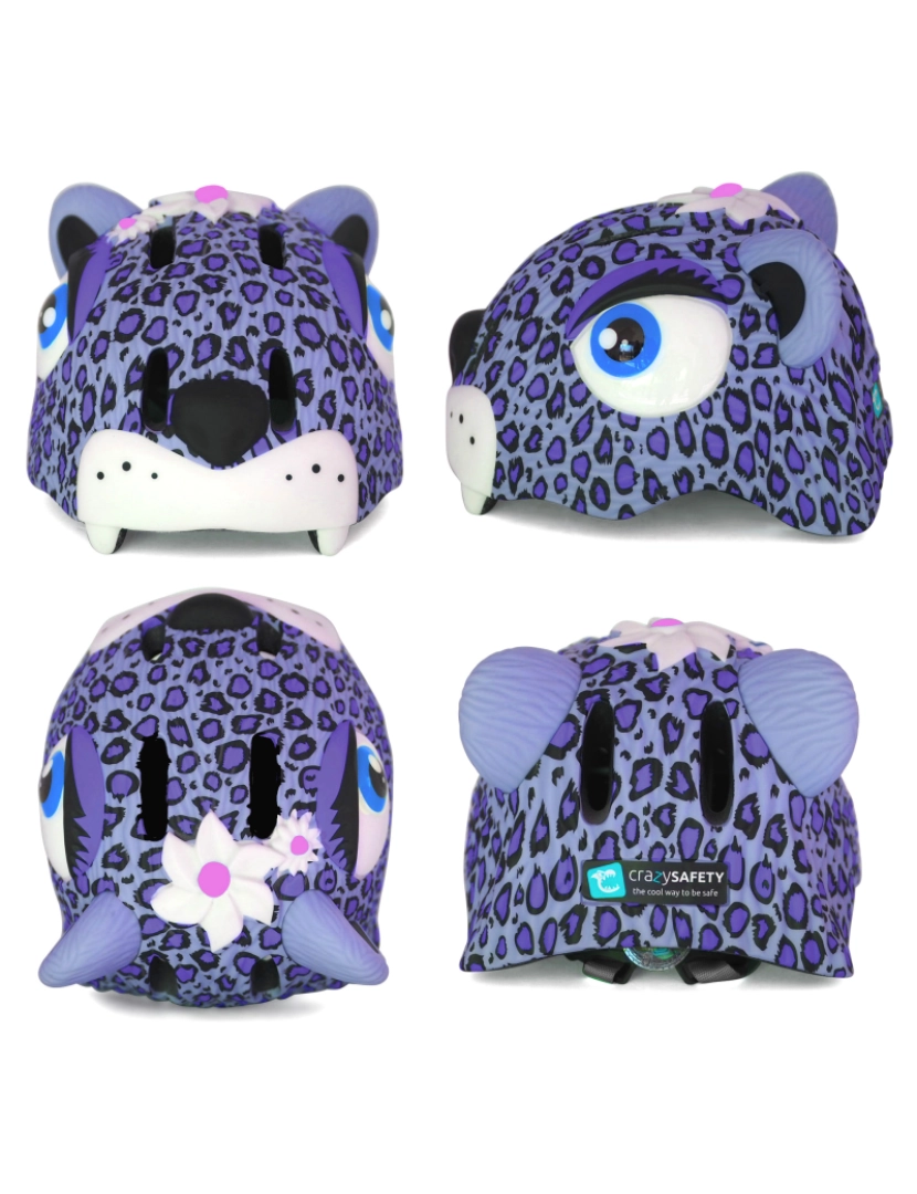 imagem de Capacete para criancas| Leopardo Roxo| Crazy Safety | EN1078 Certificado2