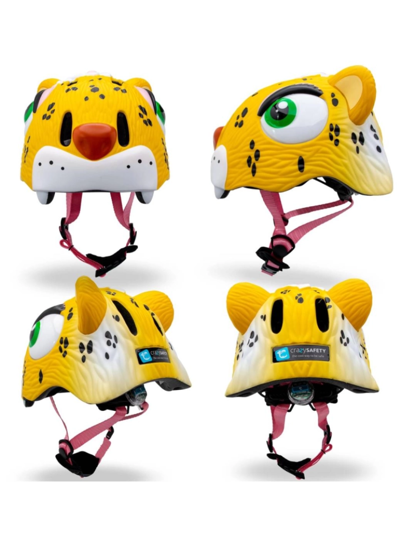 imagem de Capacete para criancas| Leopardo Amarelo| Crazy Safety | EN1078 Certificado2