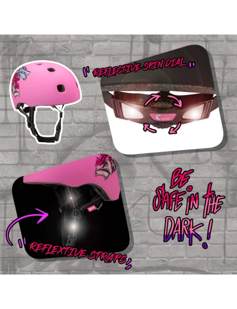 imagem de Capacete de bicicleta skater para jovens e adultos|Grafitti Rosa S/M Certificado3