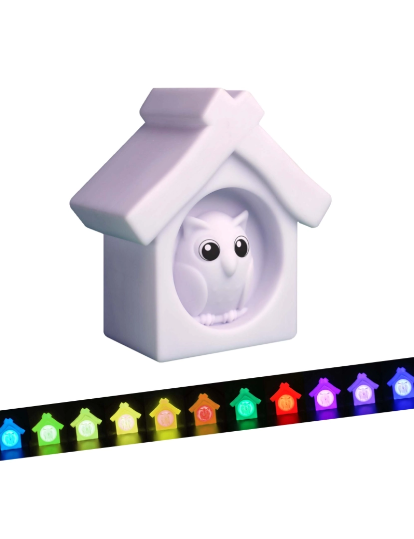 imagem de Luz noturna LED para crianças c/ controle remoto|Coruja|Crazy Safety EN IEC550152