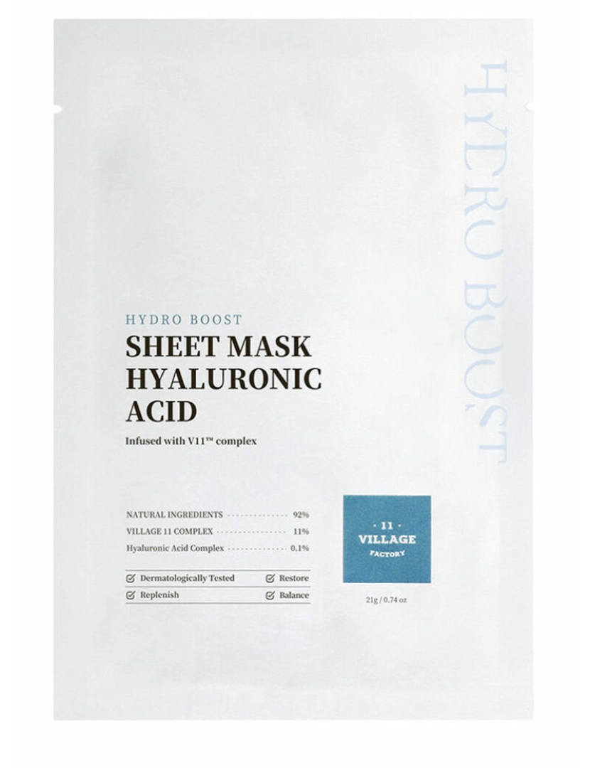 Village 11 - Hydro Boost Sheet Máscara Hyaluronic Acid 23 Gr