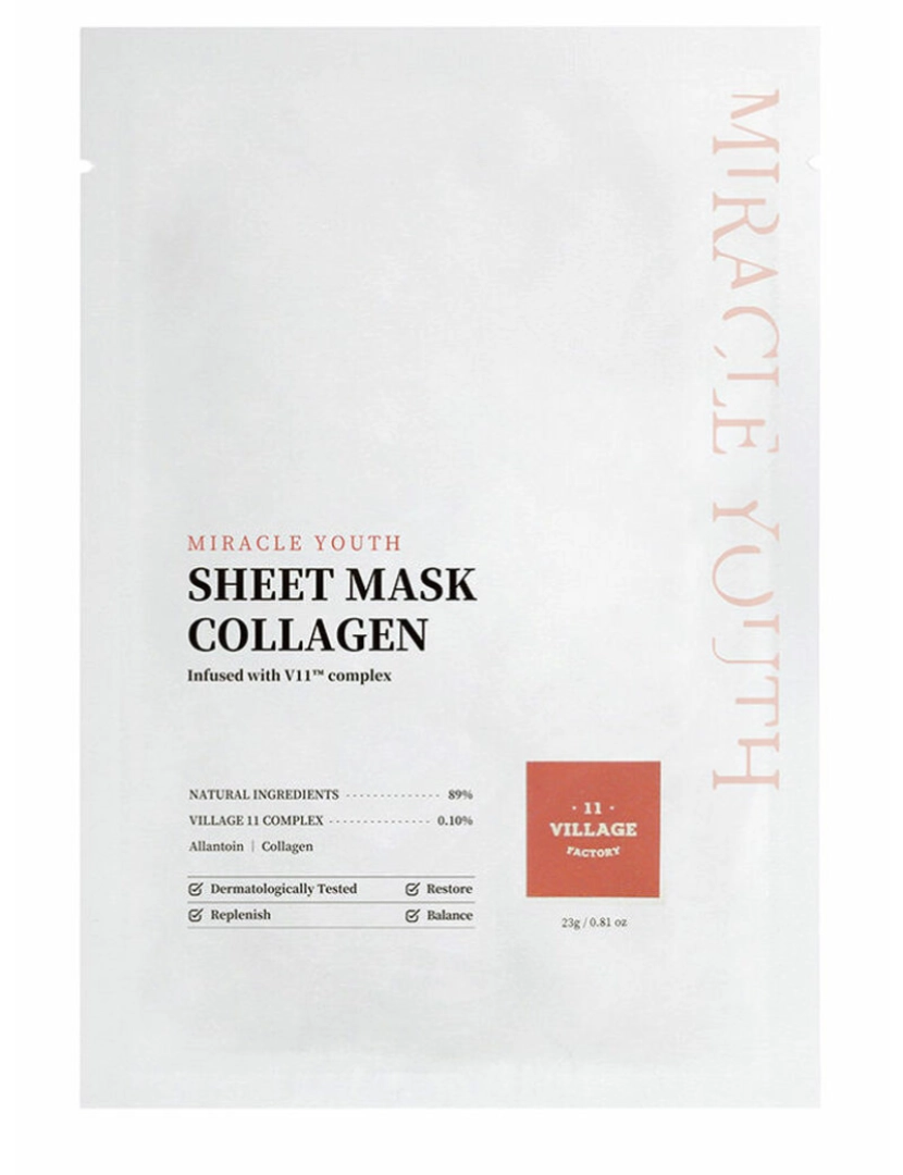 Village 11 - Miracle Youth Sheet Máscara Collagen 23 Gr