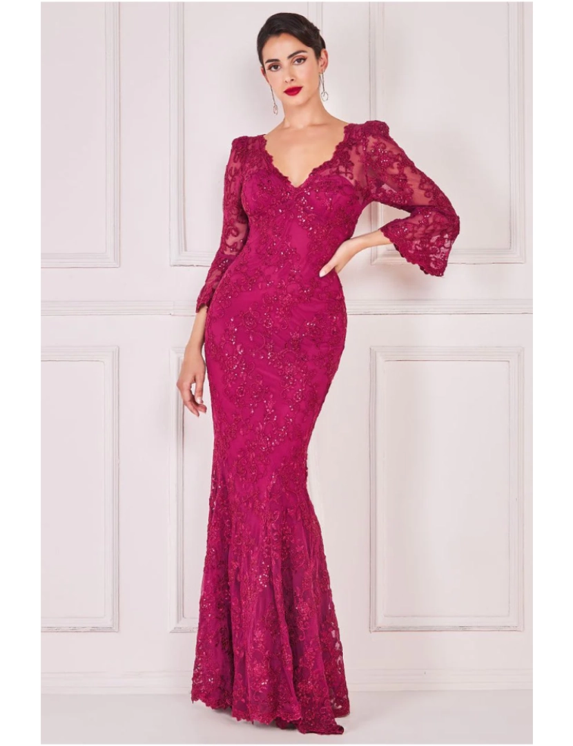 Goddiva - Vestido de Lace Maxi