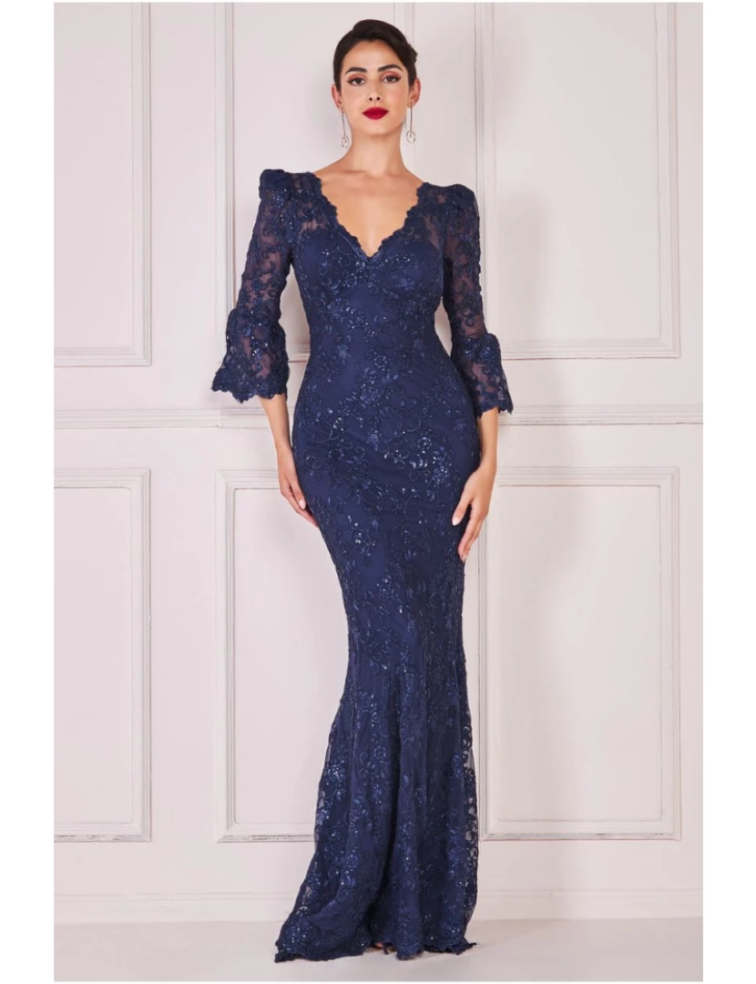 Goddiva - Vestido de Lace Maxi