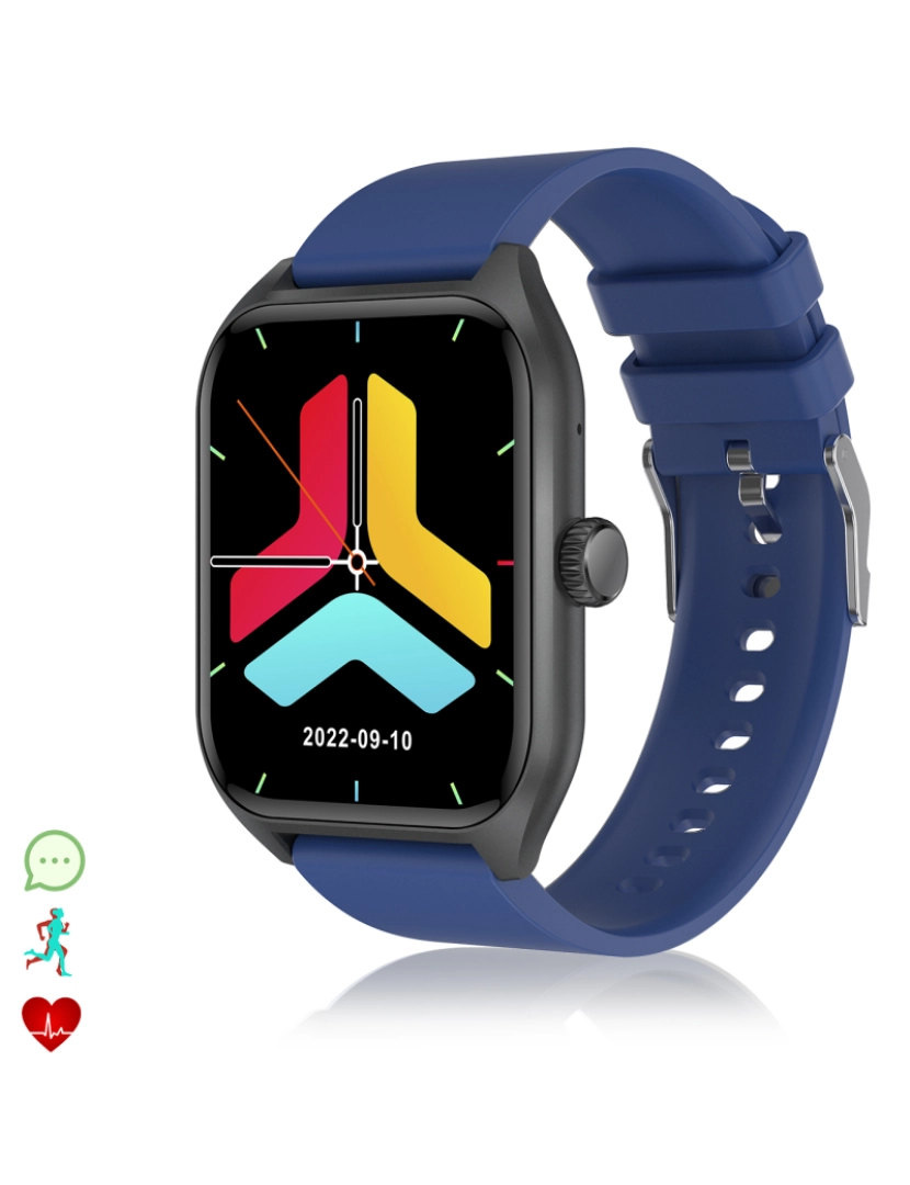 imagem de DAM Smartwatch Qx5 com tela de 1,96 polegadas. Chamadas Bluetooth, mais de 100 modalidades esportivas, monitor de glicose e pressão arterial.1