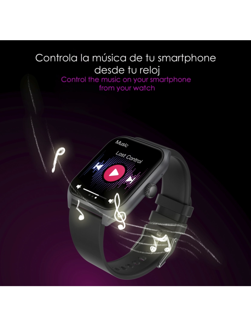 imagem de DAM Smartwatch Qx5 com tela de 1,96 polegadas. Chamadas Bluetooth, mais de 100 modalidades esportivas, monitor de glicose e pressão arterial.7
