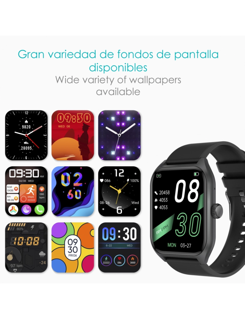 imagem de DAM Smartwatch Qx5 com tela de 1,96 polegadas. Chamadas Bluetooth, mais de 100 modalidades esportivas, monitor de glicose e pressão arterial.6