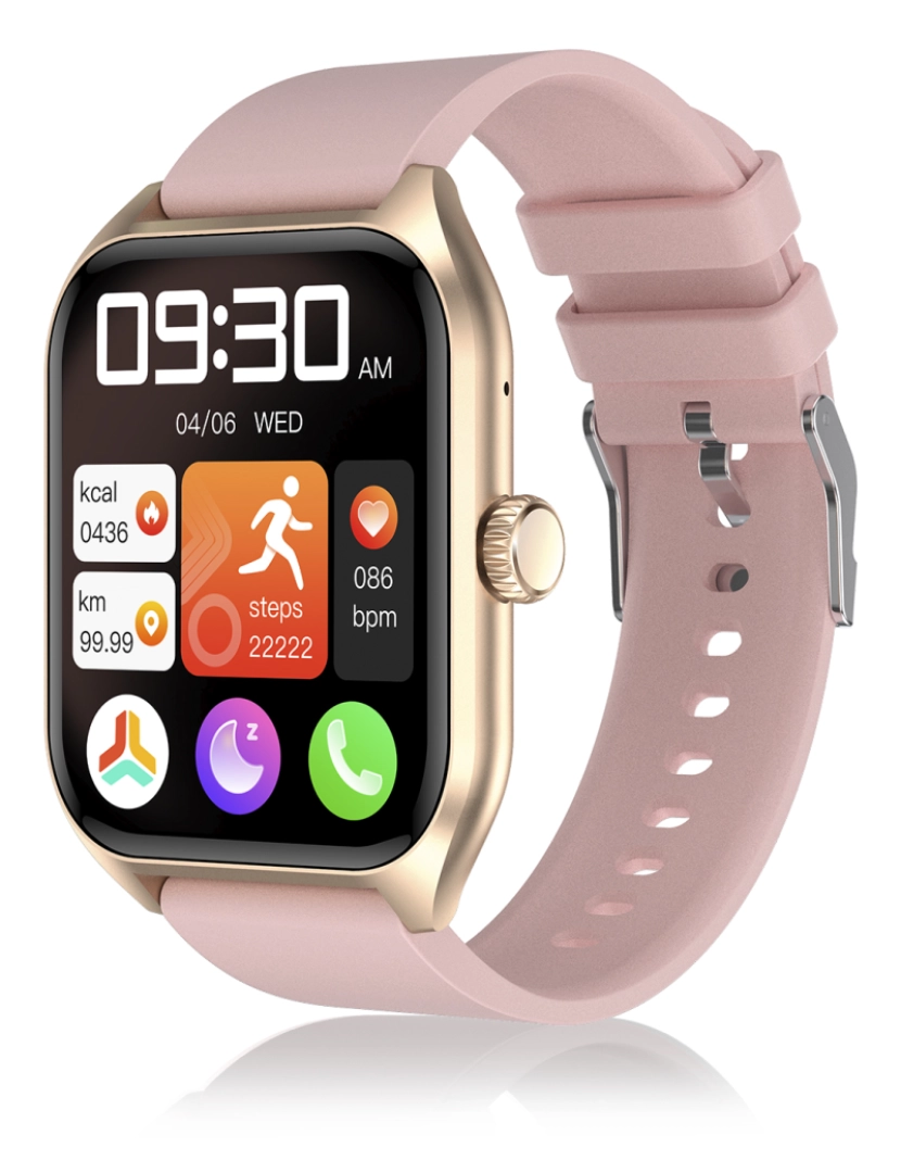 imagem de DAM Smartwatch Qx5 com tela de 1,96 polegadas. Chamadas Bluetooth, mais de 100 modalidades esportivas, monitor de glicose e pressão arterial.9