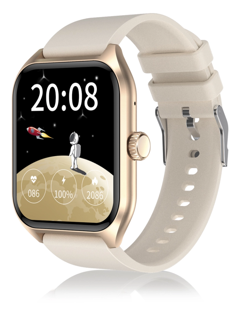 imagem de DAM Smartwatch Qx5 com tela de 1,96 polegadas. Chamadas Bluetooth, mais de 100 modalidades esportivas, monitor de glicose e pressão arterial.9