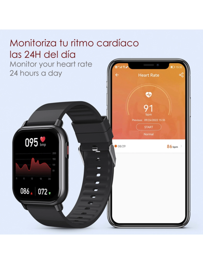 imagem de DAM Smartwatch ZW32 com notificações de App, diversas modalidades esportivas. Monitor de pressão arterial e oxigênio, termômetro.2