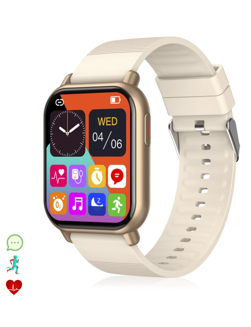 imagem de DAM Smartwatch ZW32 com notificações de App, diversas modalidades esportivas. Monitor de pressão arterial e oxigênio, termômetro.1