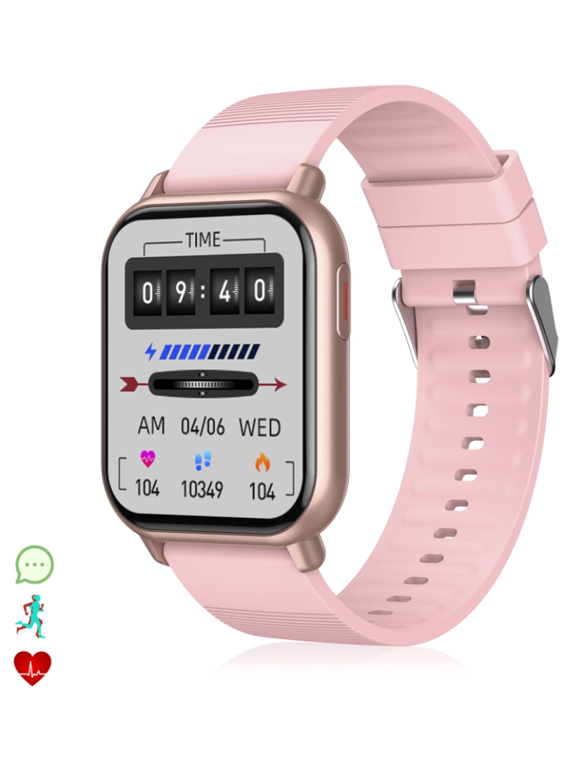 DAM - DAM Smartwatch ZW32 com notificações de App, diversas modalidades esportivas. Monitor de pressão arterial e oxigênio, termômetro.
