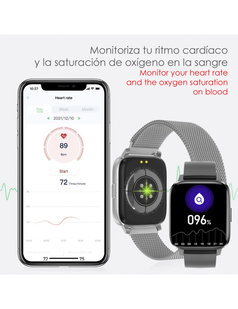imagem de DAM Smartwatch DTX MAX com vários modos esportivos, acesso a assistente de voz, Widgets. Monitor de oxigênio sanguíneo e cardíaco.2