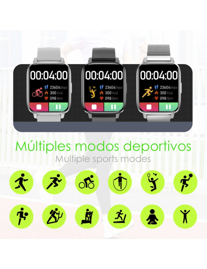 imagem de DAM Smartwatch DTX MAX com vários modos esportivos, acesso a assistente de voz, Widgets. Monitor de oxigênio sanguíneo e cardíaco.6