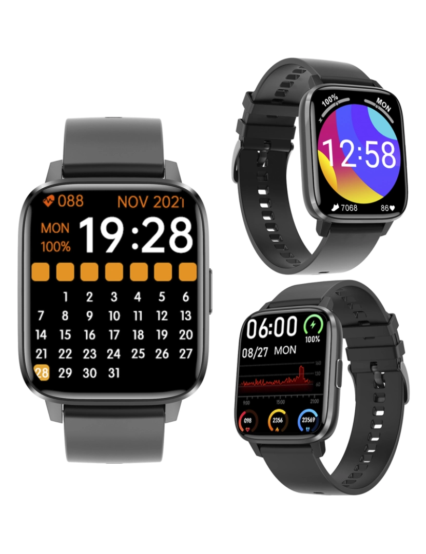imagem de DAM Smartwatch DTX MAX com vários modos esportivos, acesso a assistente de voz, Widgets. Monitor de oxigênio sanguíneo e cardíaco.8
