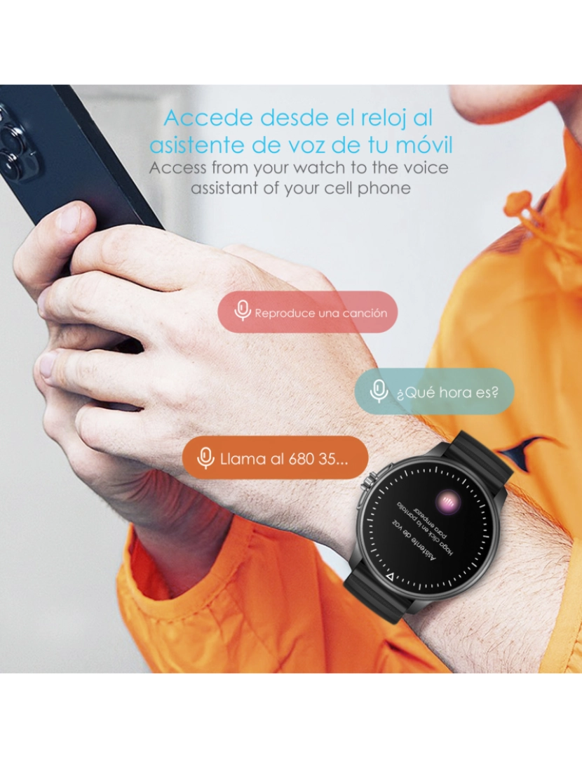 imagem de DAM Smartwatch DTX MAX com vários modos esportivos, acesso a assistente de voz, Widgets. Monitor de oxigênio sanguíneo e cardíaco.4