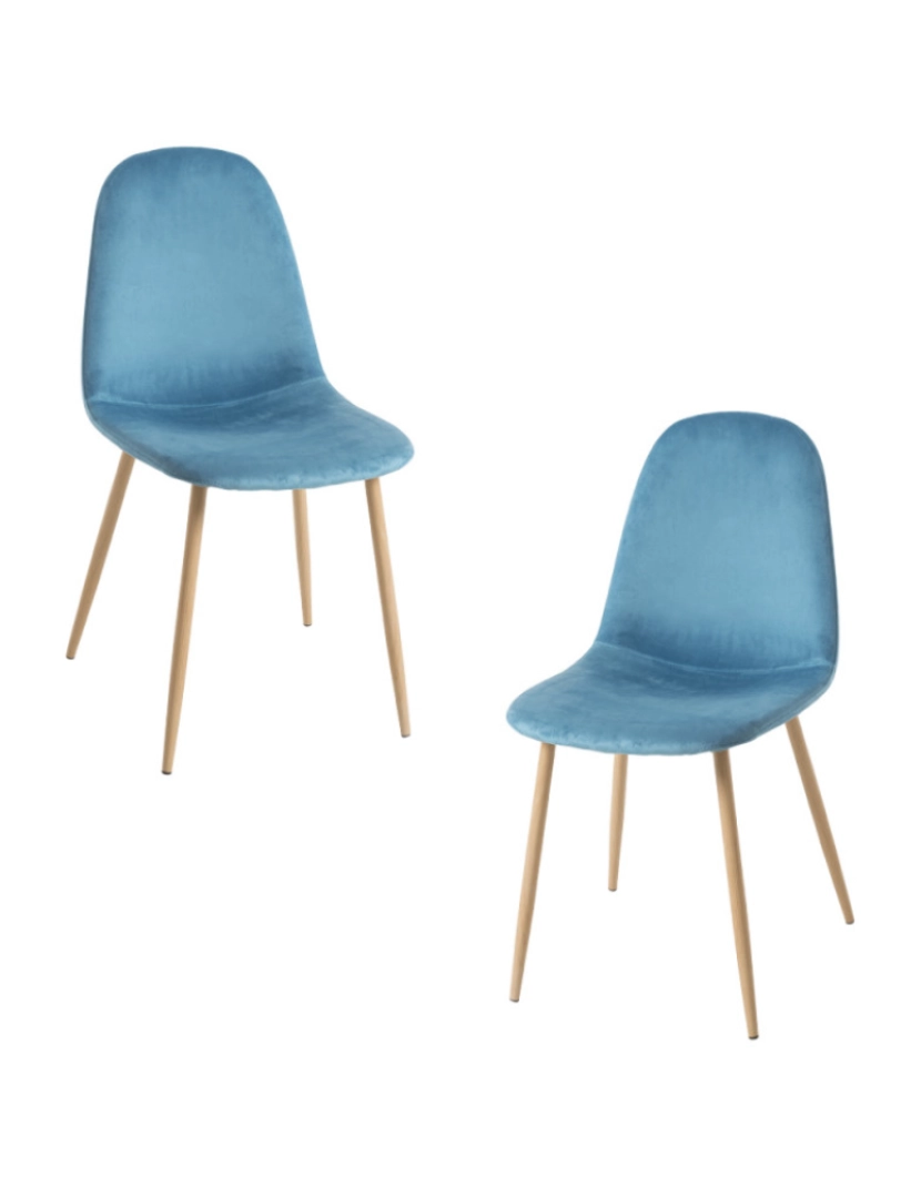 Presentes Miguel - Pack 2 Cadeiras Teok Veludo - Verde-azulado