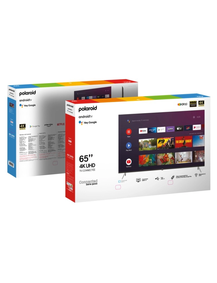 imagem de POLAROID - Televisor LED ANDROID - 65" (164cm) - 4K UHD - WiFi - Bluetooth 5.0 - Netflix - YouTube - 4x HDMI - 3x USB4