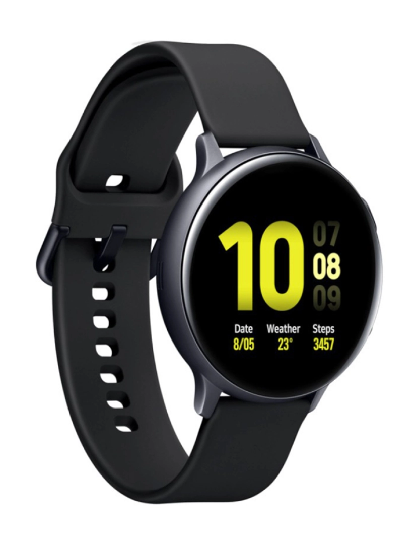 Samsung - Samsung Galaxy Watch Active2 44mm Aluminium BT Mostrador: Black  Pulseira: Rubber Black  Grau B