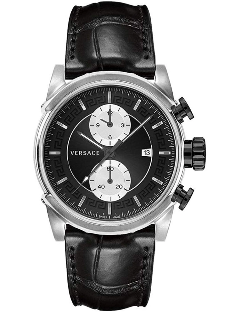 Versace - Versace Vev400119 Pulseira de aço inoxidável cor: Black Dial Preto Chronograph Homem