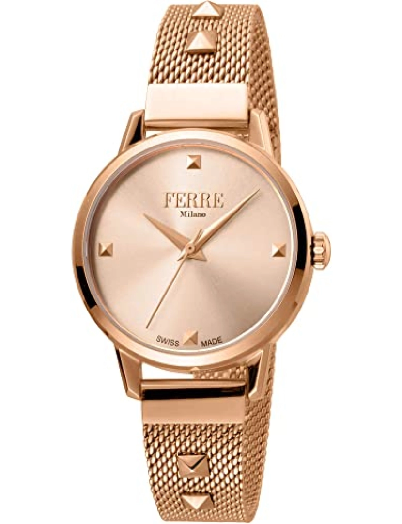 Ferrè Milano - Assista Ferrè Milano Fm1L136M0071 Chapa de aço inoxidável Cor: Ouro Rose Dial Ouro Analógico Mulher