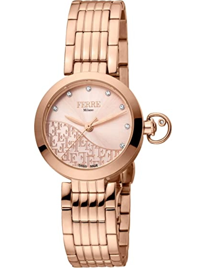 Ferrè Milano - Assista Ferrè Milano Fm1L148M0071 Chapa de aço inoxidável Cor: Ouro Rose Dial Ouro Analógico Mulher