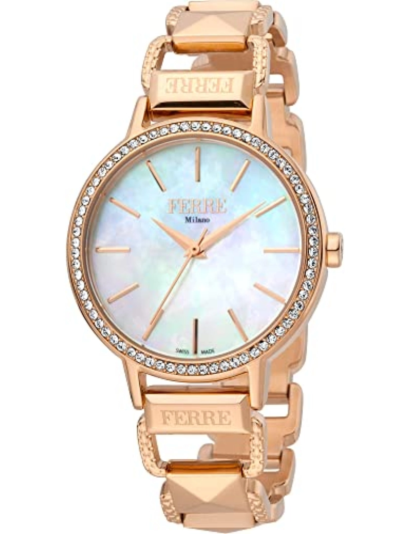 imagem de Relógio Ferrè Milano Fm1L173M0081 Chapado de aço inoxidável Cor: Rosa de Ouro Dial Analógico maternidade mulher1