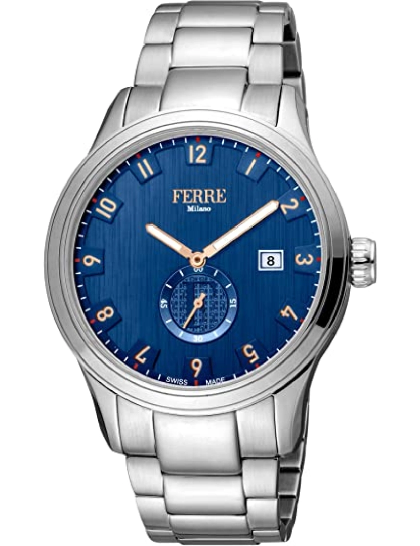 Ferrè Milano - Assista Ferrè Milano Fm1G155M0061 Pulseira de aço inoxidável cor: Metálico Dial Blue Analog Man