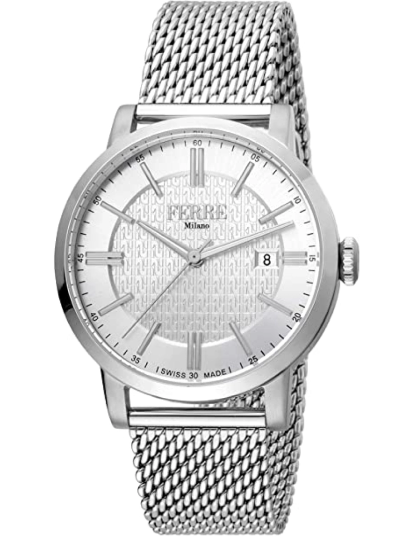 Ferrè Milano - Assista Ferrè Milano Fm1G156M0041 Pulseira de aço inoxidável cor: Metálico Dial Prata Analog Man