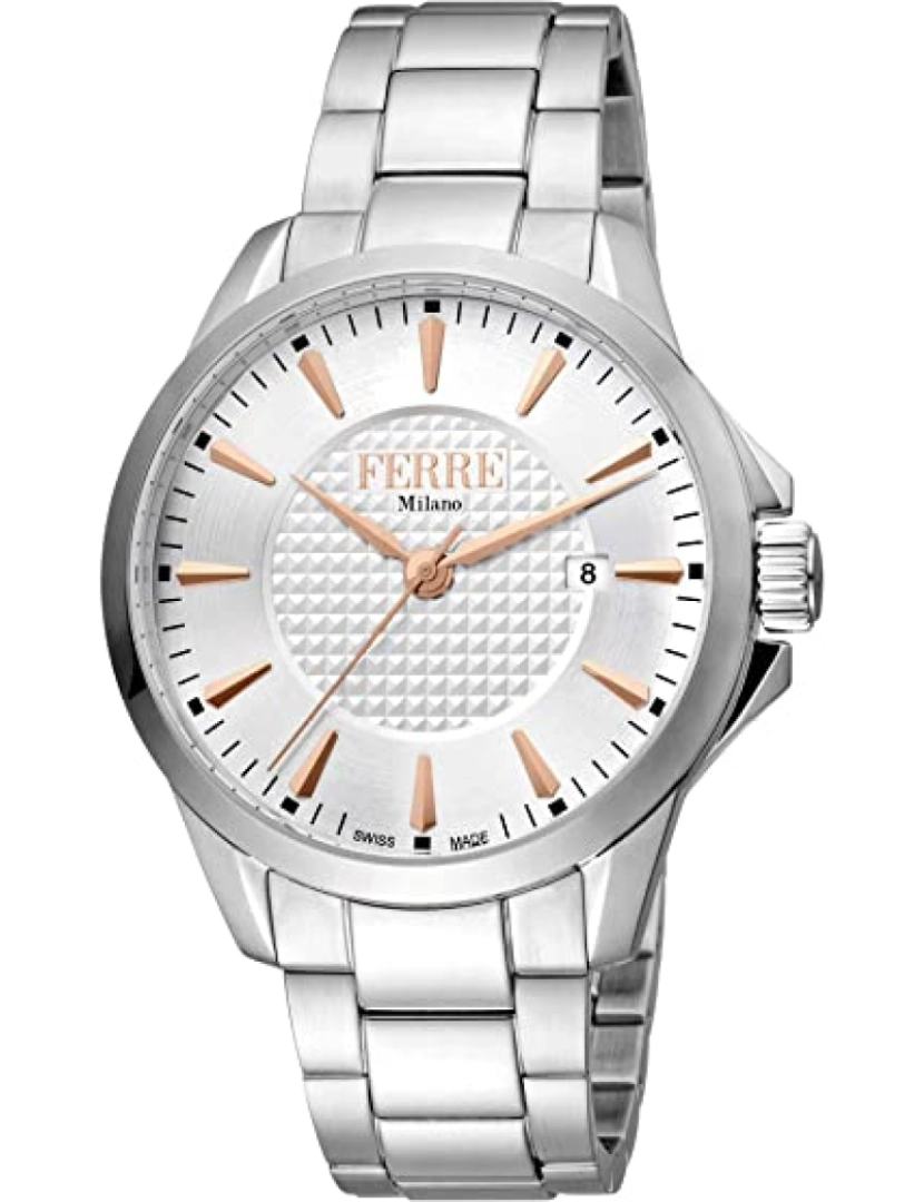 Ferrè Milano - Assista Ferrè Milano Fm1G157M0041 Pulseira de aço inoxidável cor: Metálico Dial Prata Analog Man