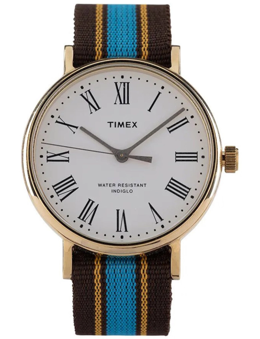 Timex - Relógio Timex Weekender Fairfield - Tw2U46300Lg Strap Cor: Chocolate Turquesa Dial Cinza Prata Unisex