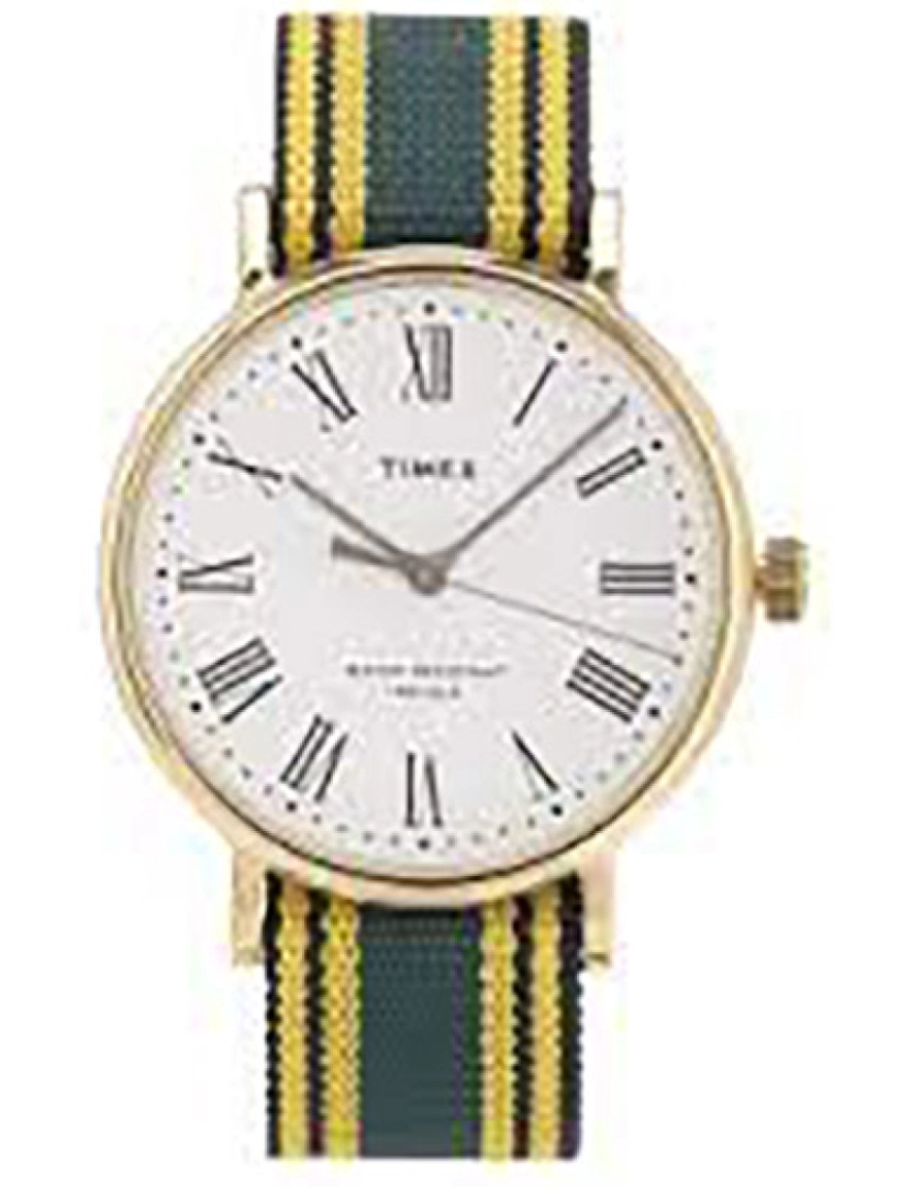 Timex - Relógio Timex Weekender Fairfield - Tw2U46700Lg Cor da cinta: Verde Ferro Amarelo Dial cinza prata Unisex