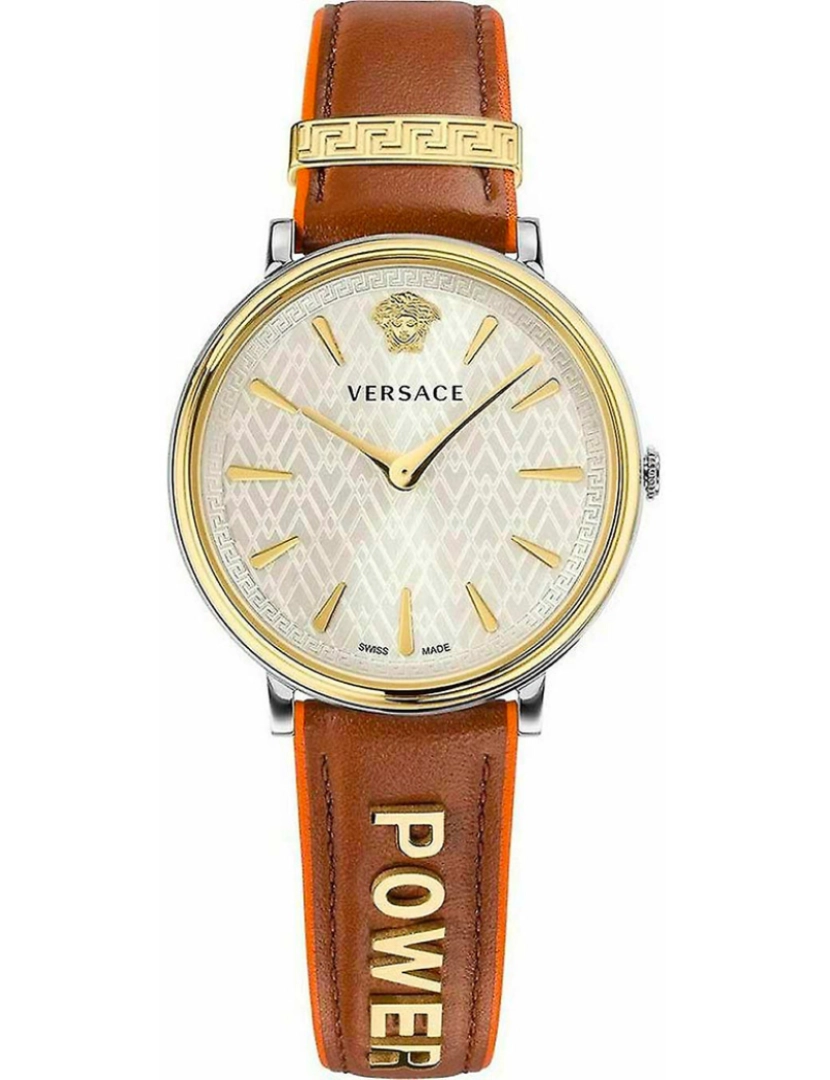 Versace - Pulseira de Versace Relógio - Vbp070017 Cor da cinta: Cinza Dial Brown mulher de prata
