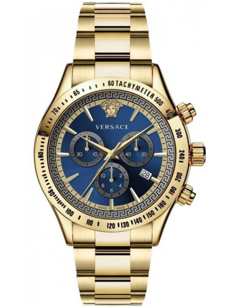 imagem de Pulseira de Versace Relógio - Vev700619 Cor da cinta: cinzento prata amarelo ouro azul macho1