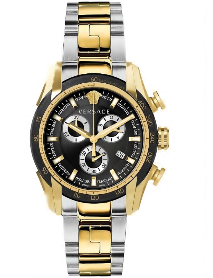 imagem de Pulseira de Versace Cuidado. - Ve2I00421 Cor da cinta: ouro amarelo cinzento prata Mostrando Homem Negro1